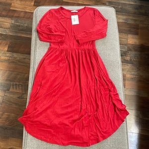 Red fit and flare dress